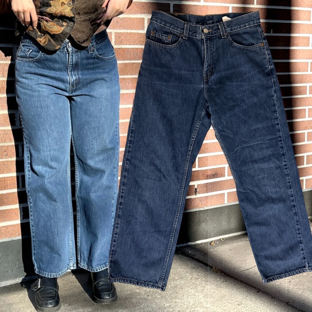 Levi's 577 Jeans High Waisted Straight Leg Dark Wash Blue Size 8 Short